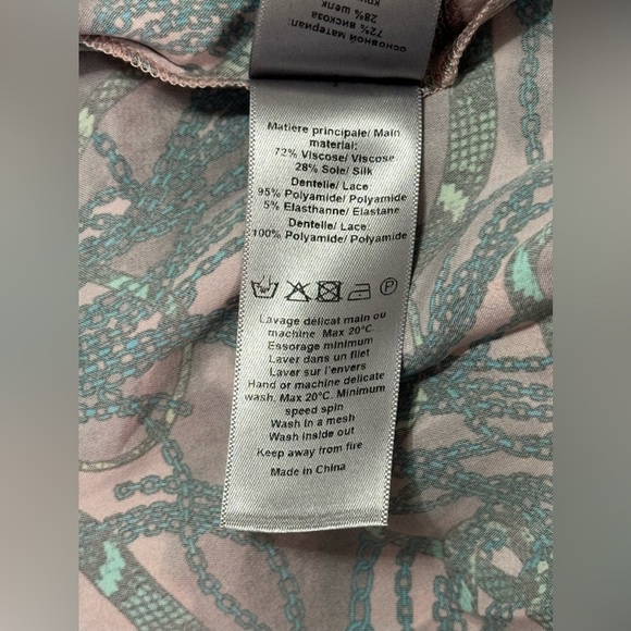 NWT ZADIG & VOLTAIRE Rielle Snake Chaines
Silk-blend Dress L Lace Pastels - Picture 9 of 14